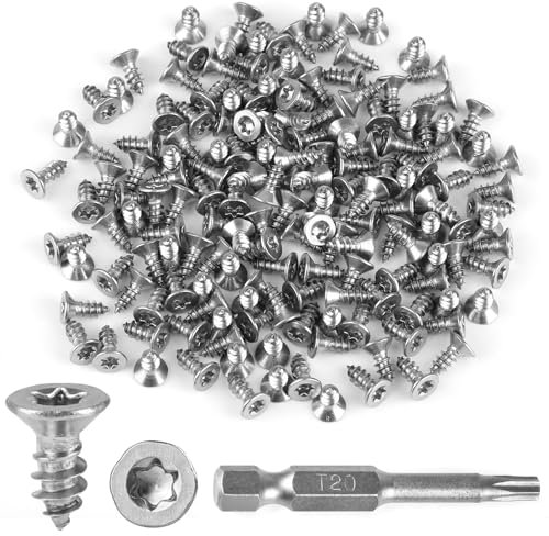 150 Pièces Vis Inox, Vis a Bois M4*10mm à Tête Fraisée,Vis Autoforeuse Metal Inoxydable 304 Tête de Prunier avec Tournevis à Tête de Plumier,Vis Bois pour Meubles