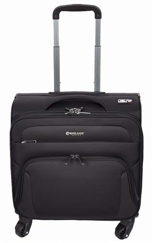 A1 FASHION GOODS Maletín de piloto rodante de 4 ruedas, multicompartimentos para laptop, documentos, ropa, bolsa de viaje de negocios, color negro