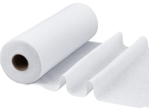 NBEADS 9m Tissu d'entoilage thermofusible, 30cm de Large Entoilage Fusible Non Tissé Léger Tissu en polyester Toile Thermocollante Tissée pour Vêtements Accessoires de Couture, Blanc