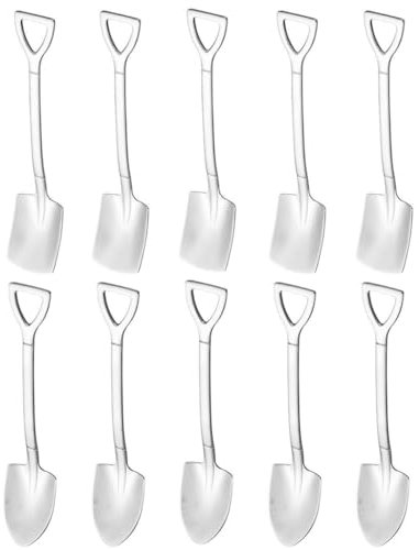Lot de 10 pelles à cuillère en acier inoxydable pour confiture - pastèque, thé au lait, café, sucre, crème glacée et dessert