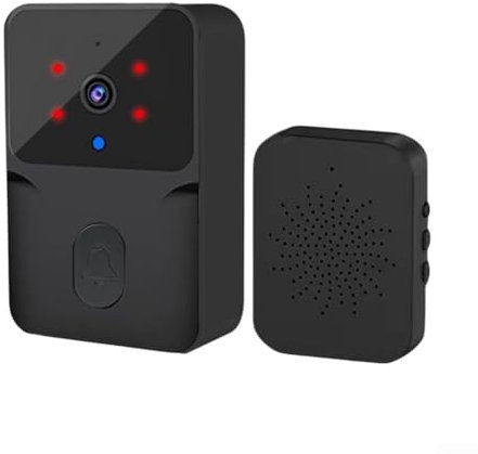 Timbre de video inalámbrico, cámara de intercomunicación de 2 vías Timbre de puerta Función de cambio de voz Remote Home Video Intercomunicador para KEMENT (negro)