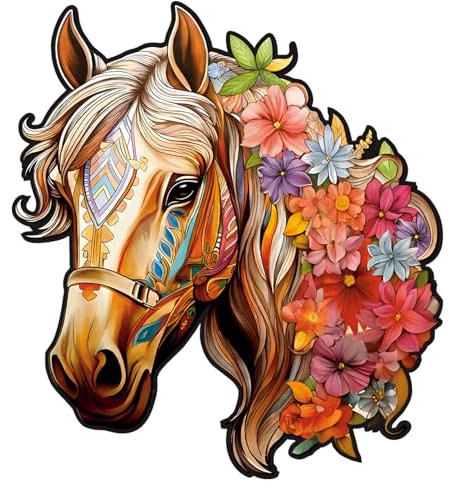 Holzpuzzle Erwachsene, einzigartige Holz Puzzle, Wooden Puzzle, Pferd L