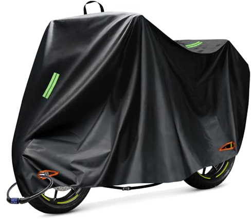 NIGOOLATA Bâche Moto Exterieur Impermeable Housse Moto Etanche 210D Bache de Protection pour Scooter(265x105x125cm)