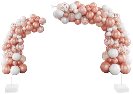 DIY Balloon Arch Kit with Manual Pump & Balloon Knotter, Half Arch Balloons Stand for Wedding, Baby Shower, Birthday Party Supplies Decorations (White)