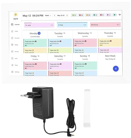NOENNULL 15,6 Tum Smart Digital Kalender, 1080p HD Interaktiv Pekskärm Väggkalender WiFi Display Digital Picture Frame Family Calender Planner med App för Familjens Scheman (EU)