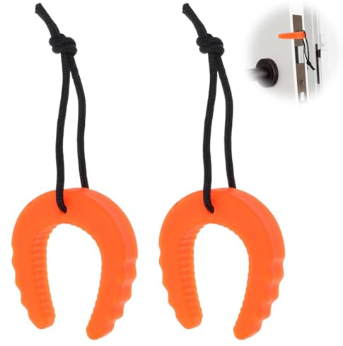 MOLZINY 2 Pièces Cales Porte en Caoutchouc Anti-Pincement Bloc Porte avec Corde Nylon Butées Porte Portable pour Pompiers Anti-Claquement Porte