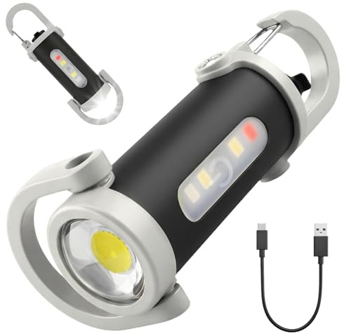 Torcia portatile ricaricabile a chiave con caricatore per telefono, 1200LM super luminosa mini portachiavi, mini torcia LED super luminosa, torcia impermeabile per casa, auto, viaggi, campeggio