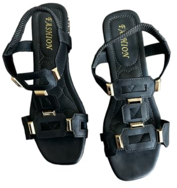 SMYDM Sandales plates romaines pour femme avec sangle élastique et talon bas Sandales de gladiateur pour femme Sandales de plage confortables à enfiler