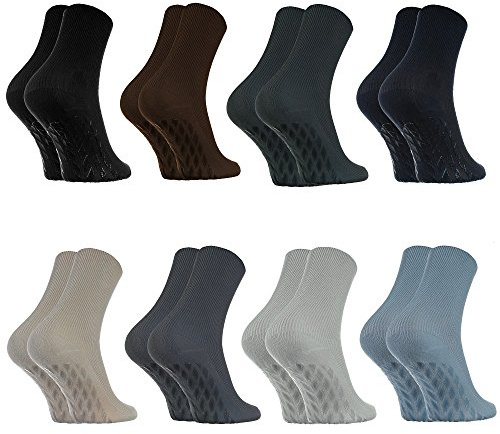 Rainbow Socks - Femme Homme Chaussettes Diabetique Sans Élastique Antidérapantes ABS