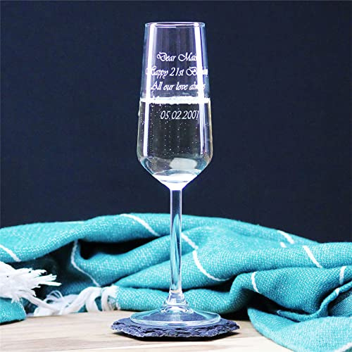 Personalised Engraved 6.75oz Champagne Flute with Any Message