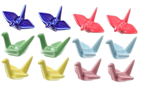 PRETYZOOM 12St Essstäbchen ruhen essstäbchen ablage messerbänkchen Ceramic Chopsticks Stands stäbchenhalter Easy putz Easy-clean Papierkran Geschirr Tier Stifthalter Löffel ruhen Keramik