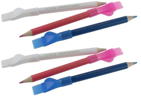 6 lápices de costura borrables para tela y herramienta de trazado (azul+rosa+blanco) Lápices de sastre lápices de tiza para tela de sastre lápiz de tiza de sastre