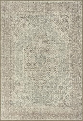 artyrugs Machine Washable Rug, 200x290cm, 75% Recycled Cotton, Short Pile, Non-Slip Backing, Non-Shedding, Area Rugs for Living Room, Bedroom, Kitchen, Hallway, Office, Antique Sand