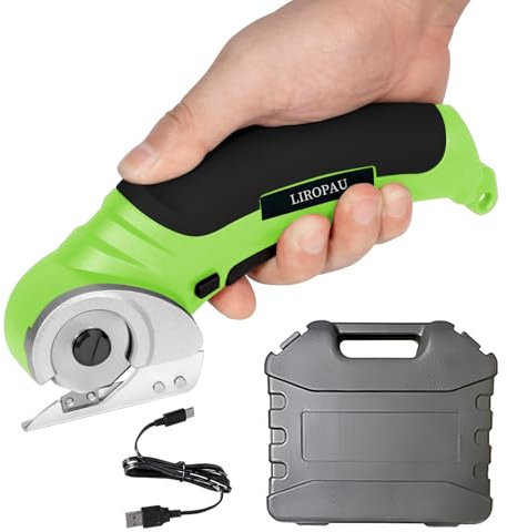 LIROPAU Elektrische Schere, Akku-Universalschere,Tragbarer Elektrischer Industrieller Stoffschneider für Handwerk zum Schneiden von Karton Leder Teppich Topfpflanze Blumen