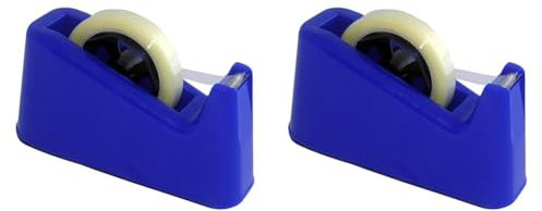 Pavo Dévidoir de ruban adhésif 66 m x 25 mm Bleu (Lot de 2)