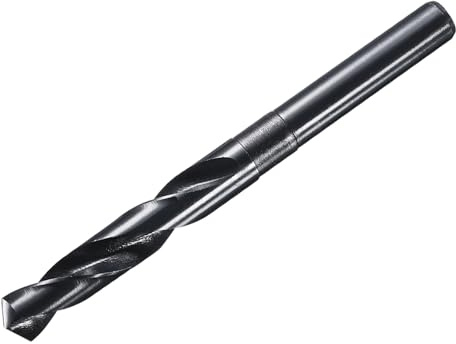 sourcing map 14mm Drill Bit 1/2 Reduced Shank 4341 High-Speed Twist HSS Nitriding Black 135° for Light-duty Soft Metal Aluminum Alloy Wood Plastic