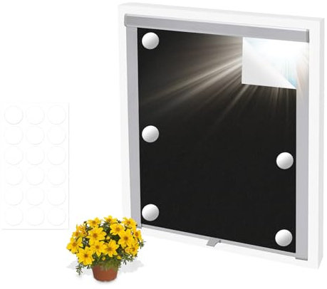 Store Occultant sans Percage, Store Occultant Fenetre 100 x 145cm, Rideau Occultant Fenêtre sans Perçage Portable,Fenetre Thermique pour Velux, 100% Store Occultant Temporaires pour Chambre, Grenier