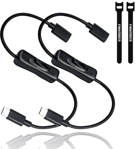 Cable de extensión USB C, cable de extensión USB 2.0 tipo C macho a hembra con interruptor de encendido/apagado, cargador de alimentación, compatible con transferencia de datos para dispositivos de