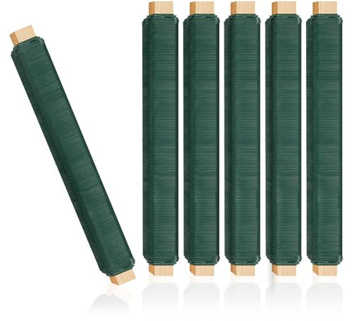 Alambre para Plantas Galvanizado, 0,70mm X 35M Alambre Fino y Resistente, Alambre para Jardín en Bobina de Madera, Alambre Versátil Ideal para Sujeción de Plantas, Manualidades y Decoración
