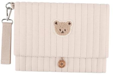 Colcolo Organizador de Pañales Bolsa para Bebé Y Estuche de Tela con Neceser Multifuncional Plegable para Guardar Toallitas Y Cremas Adecuado para Padres, Caqui, Individual