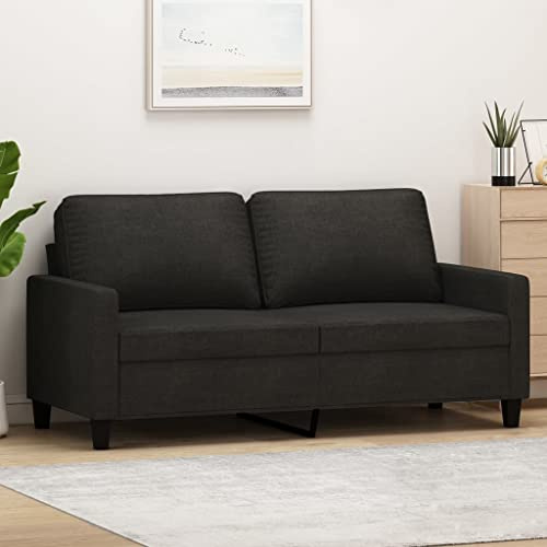 Refined Sofá de 2 plazas de Tela Negro 140 cm
