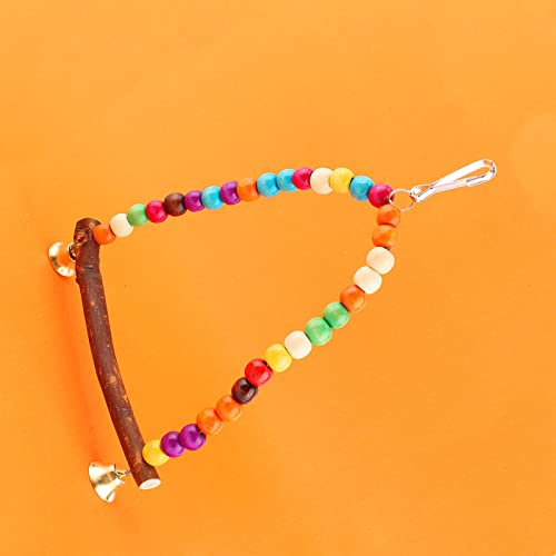 Alomejor Jouets pour Perruches, Perchoir Suspendu coloré avec Perles pour Petits Oiseaux et Animaux de Compagnie, Aire de Jeu Idéale pour Les Tourtereaux et Les Perruches
