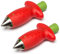Coralpearl Multi Krallen Erdbeerentkerner Edelstahl Kunststoff Obstbeere Tomaten Gemüse Top Stiel Kernkranz Entferner Küchenhelfer Entkerner Gadget Food Prep Helper Tool Set Rot 2 Stück