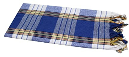 otken Hamamtuch im klassisch kariertem blau aus 100% Baumwolle - 80 cm x 185 cm - Pestemal, Badetuch, Handtuch, Strandtuch, Türkisches Handtuch in groß für Hamam & Zuhause