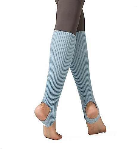 Yurosiay Calentadores de ballet de punto, 43 cm, para niñas, mujeres, invierno, cálidos, calentadores de piernas con agujero en el talón, suaves calentadores de piernas para yoga, ballet, danza
