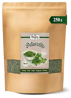 Biojoy EKO Persilja, torkad och smulad, persiljete, 250 g | Persiljekrydda från Tyskland, perfekt för matlagning, Petroselinum crispum L.