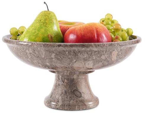 Radicaln Frutero de mármol de 25,4 cm Oceanic hecho a mano, cuenco para llaves para decoración de centro de mesa de comedor, plato ideal para caramelos, cuenco para servir y decorativo, frutero