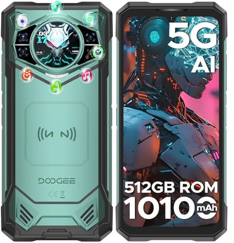 DOOGEE S200 X 5G Outdoor Handy Ohne Vertrag Android 14, 32GB + 512GB DDR5 Outdoor Smartphone, 10100mAh, 6.72 Zoll FHD+ 120Hz, 100MP + 1.32” AMOLED Rückseitiger Bildschirm, IP68/69K/NFC/WiFi 6/Face ID