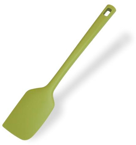 Fackelmann Spatola da cucina in silicone antistatico, leccapentole con anima interna in acciaio, paletta per impastare e preparare, dimensioni 28x5.5x1.4 cm, Linea Oliva