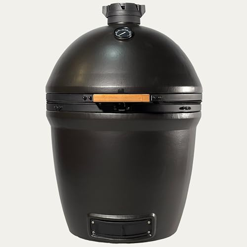 Kama Gear 28.9 V2 Max Kamado Outdoor Charcoal BBQ | Ceramic Egg BBQ, cook 9 different ways, UK's Hottest Brand (Off-Black)