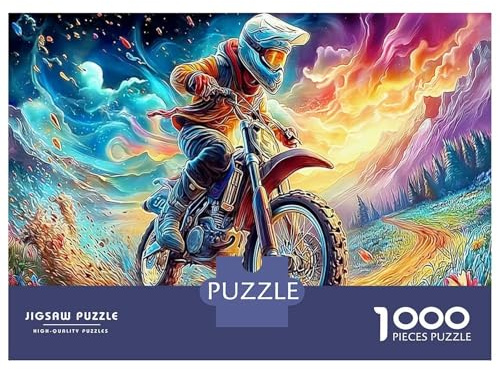 Piloto de Motocross en el Cielo 1000 Piezas Puzzle Clásico Arte de acción Set De Puzzle, Cartón Grueso – Ultra Difícil, Relajación Y Creatividad, Ocio En Casa Y Regalos 52x38cm/1000pcs