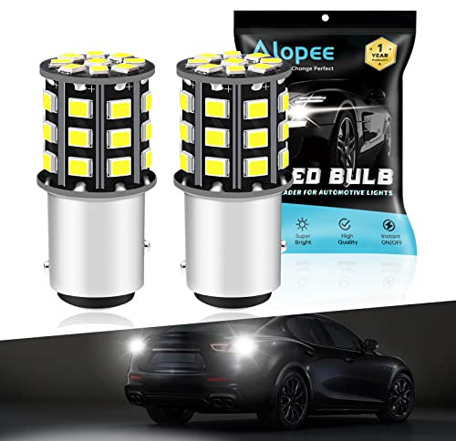 Alopee P21/5W 1157 BAY15D Led Brake Stop & Tail Light Car Bulbs-12V-24V Extremely Bright White 2835 33 SMD Replacement for 1016 1034 7528 2057 2357 Car Exterior Turn Signal Reverse Light Bulb (2-Pack)