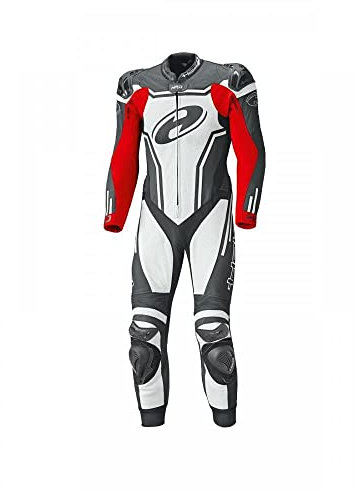 Held Rush 1-Teiler Motorrad Lederkombi (Black/White,48)