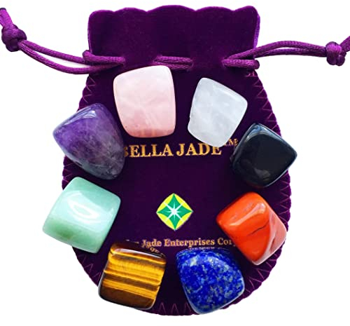 Bella Jade Heilsteine zur Verwendung als Chakra-Steine und Handschmeichler für Erdung, Ausgleich, Beruhigung, Meditation, Reiki