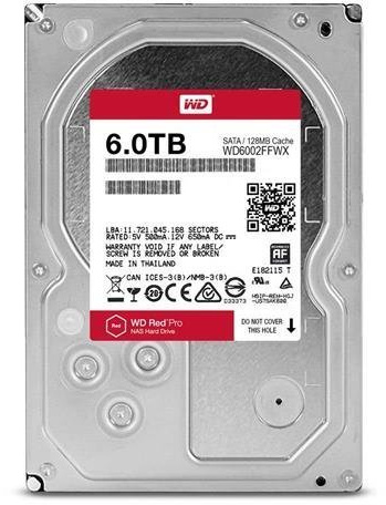 WD Red Pro 6TB 3.5-Inch SATA III 7200rpm 128MB Cache NAS Internal Hard Drive (WD6002FFWX) (Renewed)