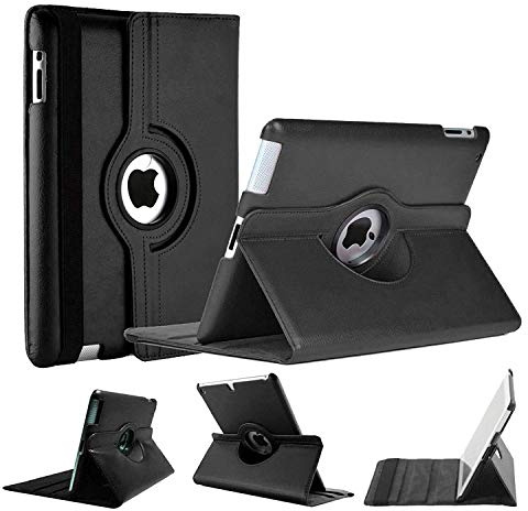 WorldBiz - Funda para iPad Pro de 12,9 pulgadas (1ª y 2ª generación 2015 y 2017), rotación de 360°, protección total, con función atril plegable, color negro
