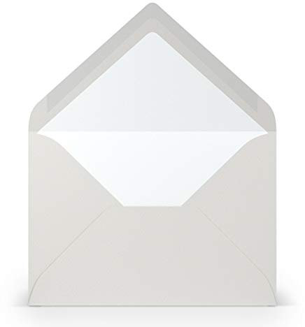 PAPERADO 100 Briefumschläge DIN B6 Eisgrau gerippt Hell-Grau - 100 g/m² Kuvert Ohne Fenster 17,8 x 12,5 cm - Umschläge mit Nassklebung spitze Klappe