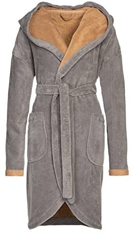 Vossen Bademäntel Damen Kurzmantel mit Kapuze Runa sterling/camel - 0003 S