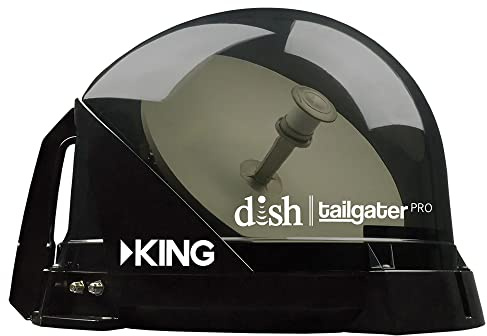 KING DTP4900 Dish Tailgater Pro Premium Portable/Roof Mountable Satellite TV Antenna, Clear(Smoke), Western & Eastern Arc Satellites