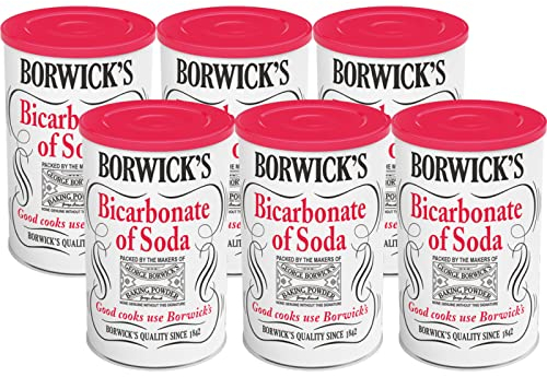 Borwick's Bicarbonate Of Soda | Baking essential for making perfect cakes | Raising agent in soda breads and full-flavoured cakes | Pack of 6 x 100g