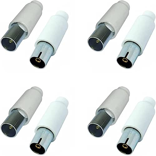 8 Connettori coassiali per cavi Tv antenna e digitale terrestre 4 maschi + 4 femmine (DRITTI)