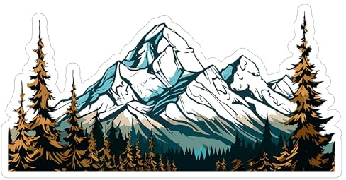 Mountain Range Waterproof Vinyl Sticker 4 Inch Decal