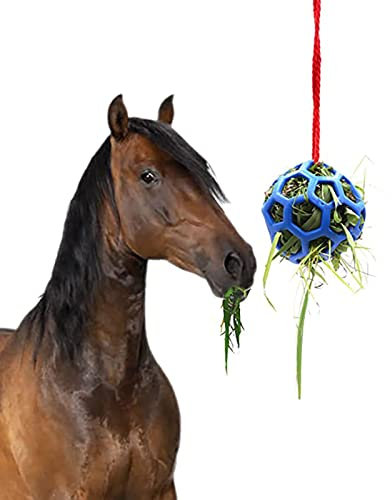 Palla di alimentazione da appendere in silicone, Giocattolo di alimentazione a sfera, Palla per mangiatoia per cavalli, Giocattolo per mangiatoia per fieno, Giocattolo per mangiatoie per cavalli,