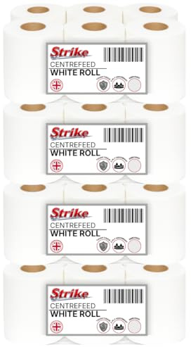 White Centre Feed Rolls Embossed 2ply Wiper Paper Towel 50M p/Roll Family Disposable Kitchen Rolls Cleaning Household