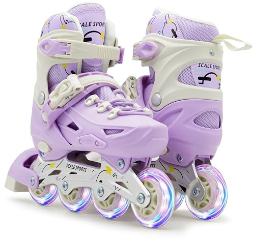 Adjustable Roller Skates with Light-Up Wheels – Kids Inline Roller Skates for Children and Adults | ABEC-7 Bearings, Breathable Boot, Triple Protection | Perfect for Beginners, Boys & Girls