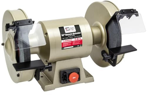 SIP Electric Bench Grinder 10 230V 750W 2980RPM 250mm x 25mm Wheel, Coarse and Fine Grit Grinding Wheels